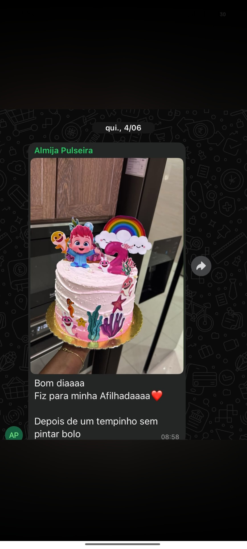 Bolo feito por Almija Pulseira